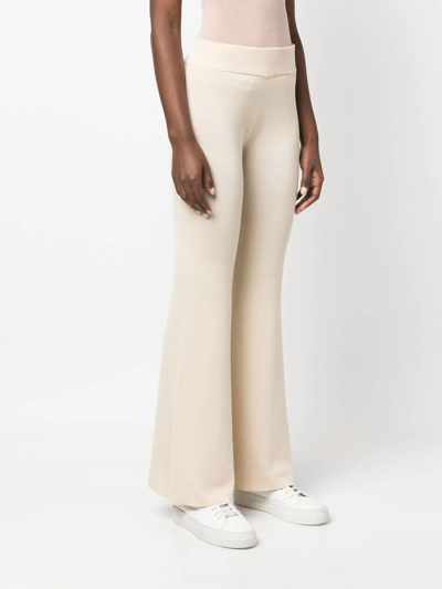 St Agni Flared Knitted Pants In Neutrals