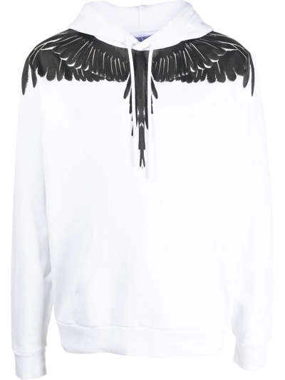 Shop Marcelo Burlon County Of Milan Logo-print Pullover Hoodie In White