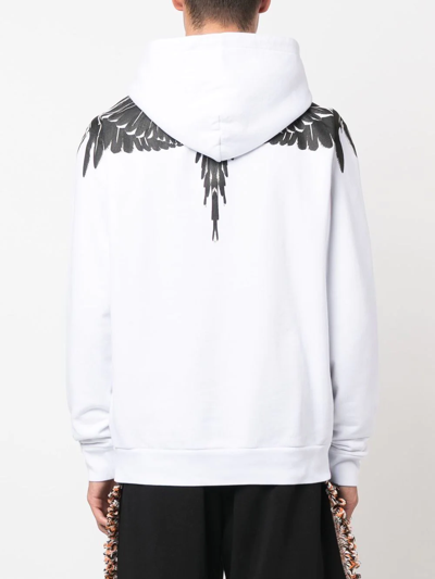 Shop Marcelo Burlon County Of Milan Logo-print Pullover Hoodie In White