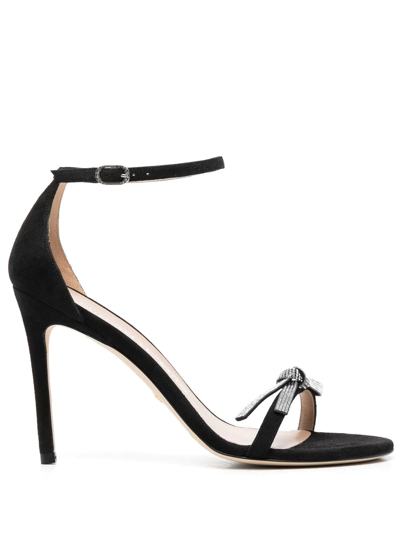 Stuart Weitzman 100mm Open-toe Platform Sandals In Black