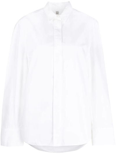 Shop Totême Long-sleeve Shirt In White