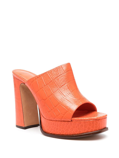 Shop Alexandre Birman Lavinia 120mm Block Sandals In Orange