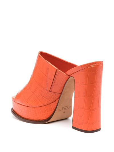 Shop Alexandre Birman Lavinia 120mm Block Sandals In Orange