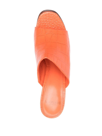 Shop Alexandre Birman Lavinia 120mm Block Sandals In Orange