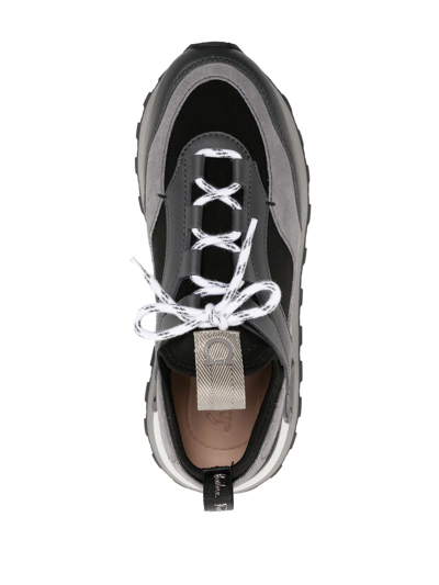 Ferragamo Ladies Chunky Pull-on Hybrid Sneakers In Black