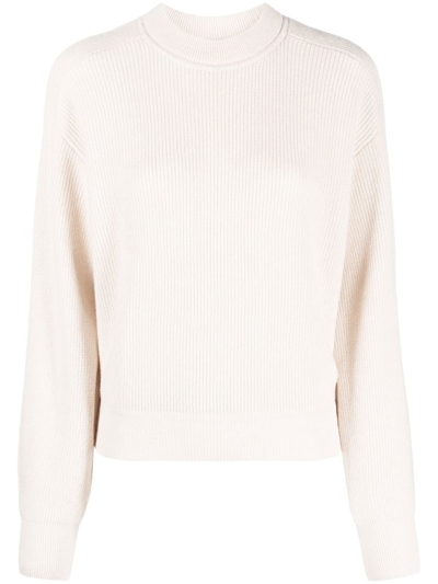 Peserico Ribbed-knit Wool-blend Jumper In Neutrals