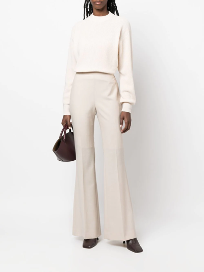 Peserico Ribbed-knit Wool-blend Jumper In Neutrals