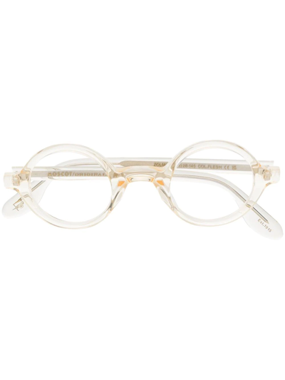 Shop Moscot Round-frame Glasses In Neutrals