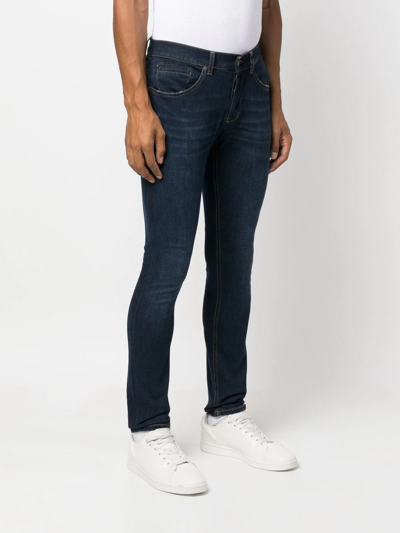 Shop Dondup Logo-print Skinny Jeans In Blue