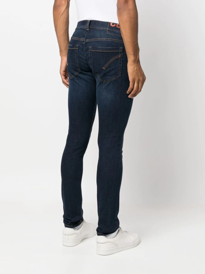 Shop Dondup Logo-print Skinny Jeans In Blue