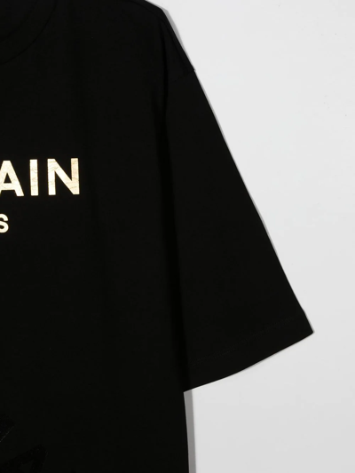 Shop Balmain Logo-print T-shirt Dress In Black