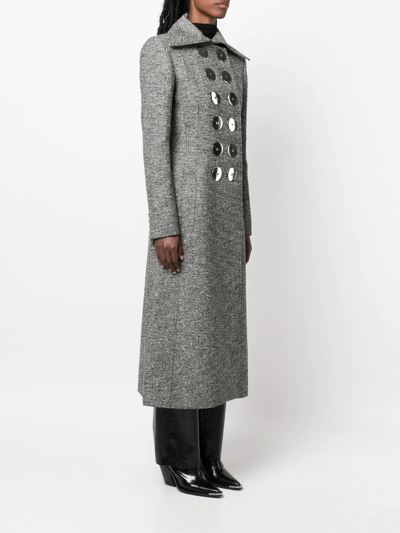 Paco Rabanne Embellished Double-breasted Coat In Grey | ModeSens