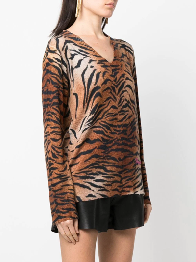 Dsquared2 Leopard-print Knitted Jumper In Brown