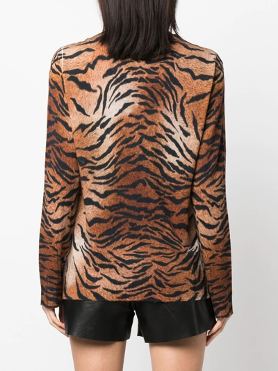 Dsquared2 Leopard-print Knitted Jumper In Brown