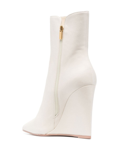 Shop Le Silla 125mm Kira Wedge Boots In Neutrals