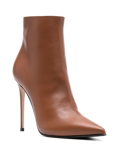 Shop Le Silla 125mm Eva Leather Ankle Boots In Brown