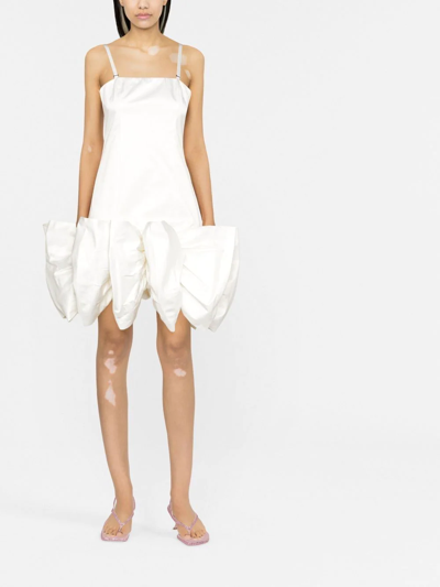 Shop Rotate Birger Christensen Leiza Bow-detail Dress In 11-0601 Bright White
