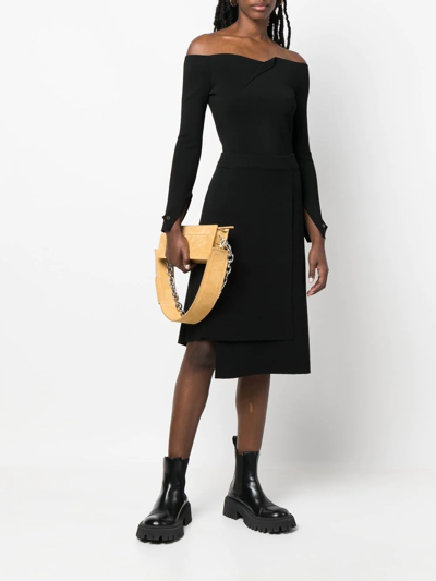 Shop Mrz High-waisted Wrap Skirt In Black