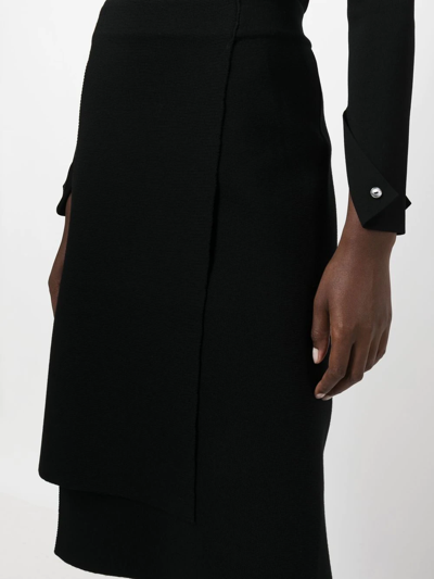 Shop Mrz High-waisted Wrap Skirt In Black