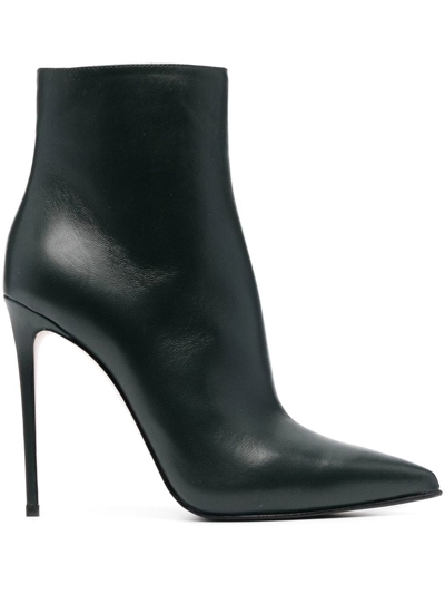 Shop Le Silla Eva Leather Ankle Boots In Green
