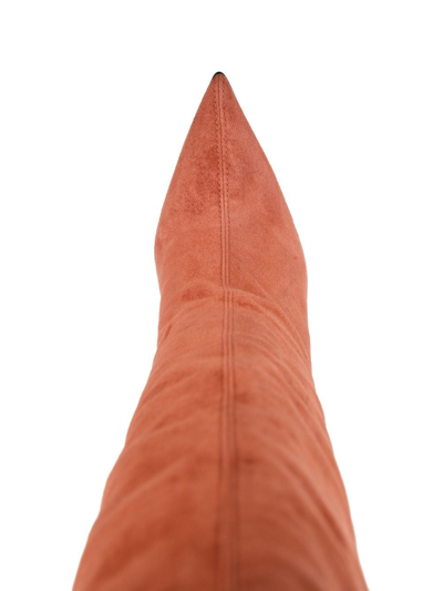Shop Le Silla Eva Suede Thigh-high Boots In Orange