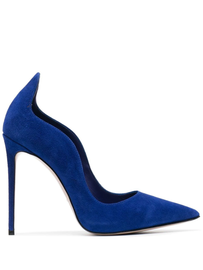 Shop Le Silla Ivy Scalloped Pumps In Blue