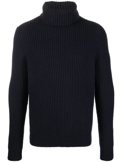 Shop Malo Ribbed-knit Cashmere Jumper In Blue