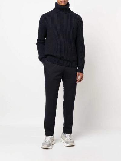 Shop Malo Ribbed-knit Cashmere Jumper In Blue