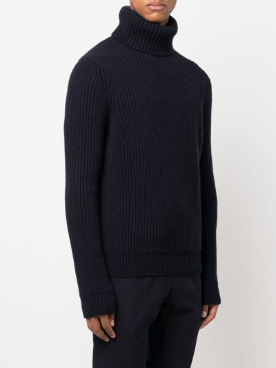 Shop Malo Ribbed-knit Cashmere Jumper In Blue