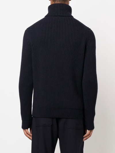 Shop Malo Ribbed-knit Cashmere Jumper In Blue