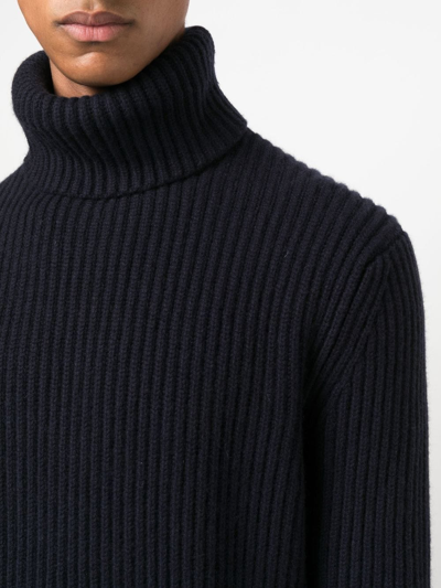 Shop Malo Ribbed-knit Cashmere Jumper In Blue