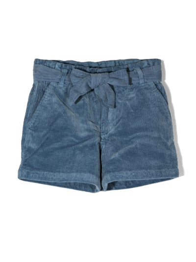 Shop Ralph Lauren Bow-detail Corduroy Shorts In Blue