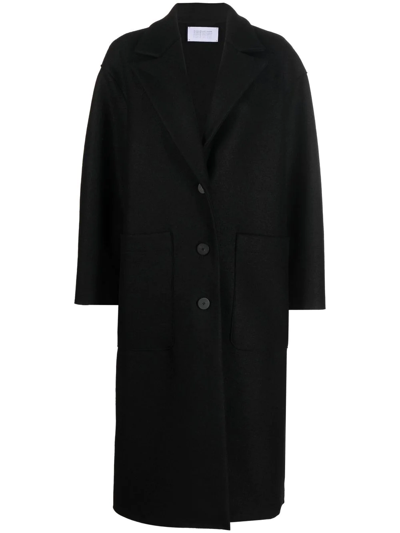 Shop Harris Wharf London Single-breasted Button Coat In Black