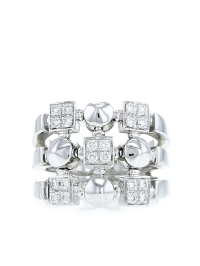 Pre-owned Bvlgari White Gold Lucéa Diamond Ring In Silver