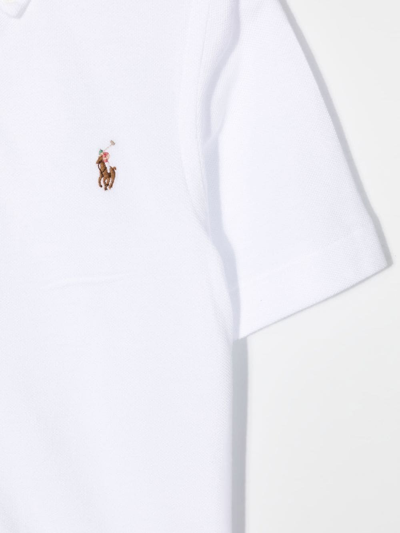 Shop Ralph Lauren Embroidered-logo Short-sleeve Shirt In White