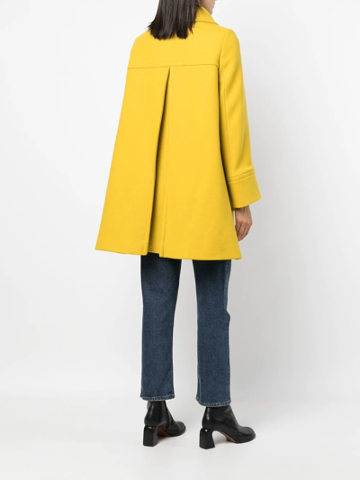 Shop P.a.r.o.s.h Lanna Single-breasted Coat In Yellow