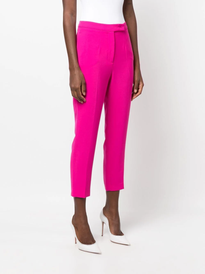 Shop Blanca Vita Pratolina Cropped Straight-leg Trousers In Pink
