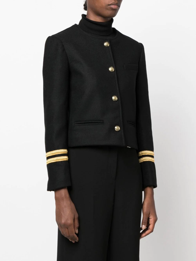 Blanca Vita Stripe-trim Military Jacket In Black