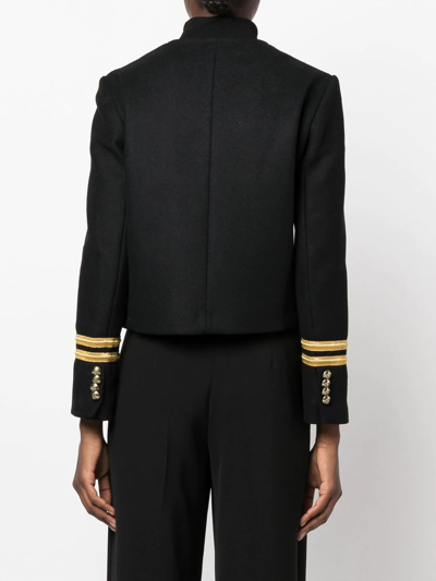 Blanca Vita Stripe-trim Military Jacket In Black