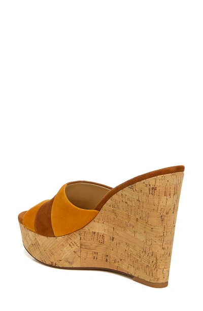 Shop Veronica Beard Dali Patchwork Wedge Sandal In Hazelwood/ Coriander