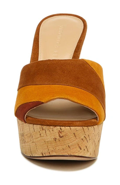 Shop Veronica Beard Dali Patchwork Wedge Sandal In Hazelwood/ Coriander