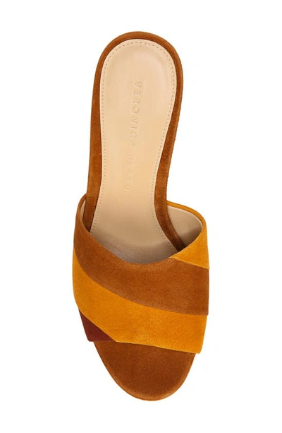 Shop Veronica Beard Dali Patchwork Wedge Sandal In Hazelwood/ Coriander