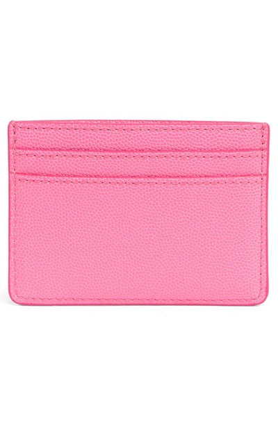 Shop Marc Jacobs Pebbled Leather Card Case In Pink Lemonade