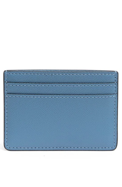 Shop Marc Jacobs Pebbled Leather Card Case In Blue Heaven