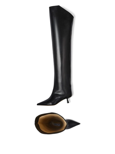 Shop Jimmy Choo Vari 45mm Thigh-high Boots In Black