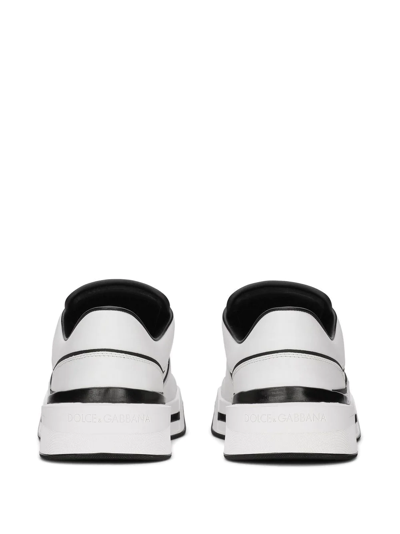 Shop Dolce & Gabbana New Roma Leather Sneakers In White