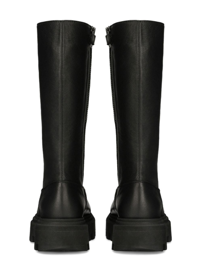 Dolce & Gabbana Leather Platform Boots In Black