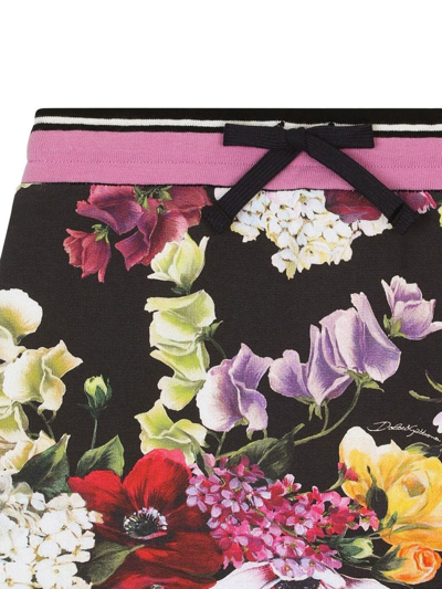 Shop Dolce & Gabbana Floral-print Mini Skirt In Black