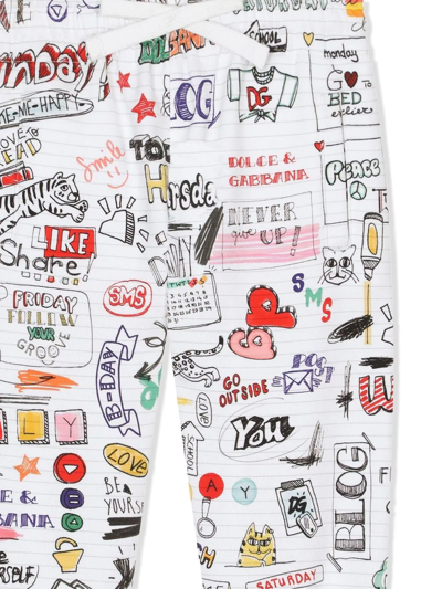 Dolce & Gabbana Smemo-print Jogging Pants In White