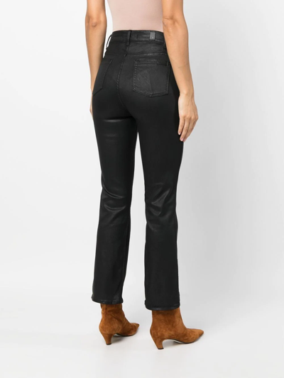 Shop 7 For All Mankind Flared Skinny-fit Trousers In Black